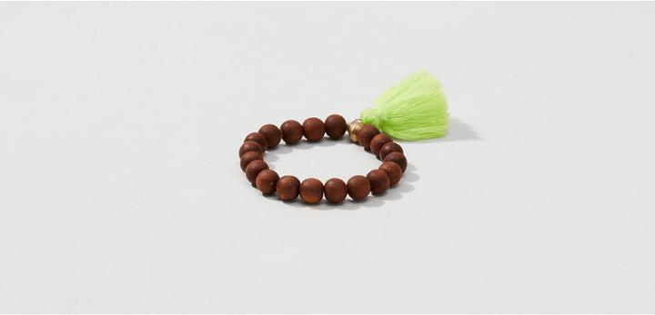 Lou & Grey Lead Jewelry Wood Beaded Tassel Bracelet