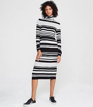 Lou & Grey Striped Turtleneck Maxi Sweater Dress