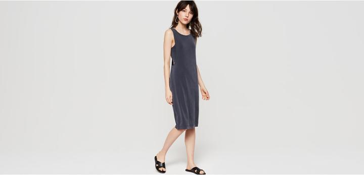 Lou & Grey Cutaway Fluid Midi Dress