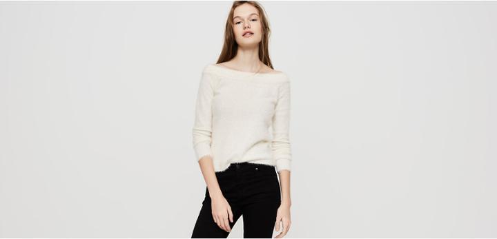 Lou & Grey Eyelash Off The Shoulder Sweater