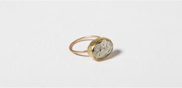 Lou & Grey Mineralogy Faceted Pyrite Oval Ring