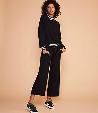 Lou & Grey Sundry Stripe Rib Flare Pocket Pants