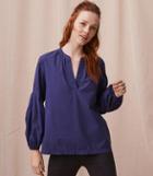 Lou & Grey Poplin Split Neck Top