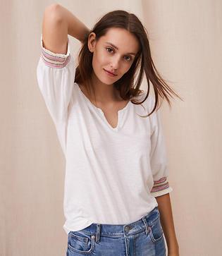 Lou & Grey Smocked Tee
