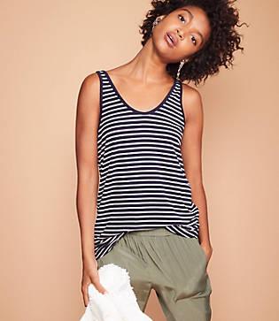 Lou & Grey Striped Softened Jersey Layering Tank