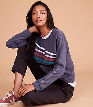 Lou & Grey Sundry Chenille Stripes Crew Neck Pullover