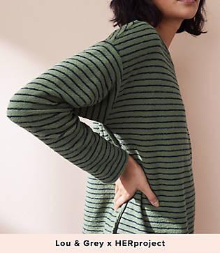 Lou & Grey Garment Dye Brushstripe Top