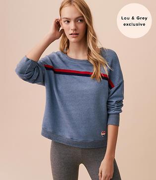 Lou & Grey Sundry Heart Patch Sweatshirt