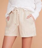 Lou & Grey Striped Linen Rope Tie Shorts