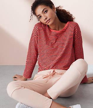 Lou & Grey Striped Garment Dye Tee