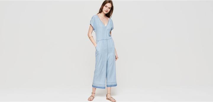 Lou & Grey Chambray Culotte Jumpsuit