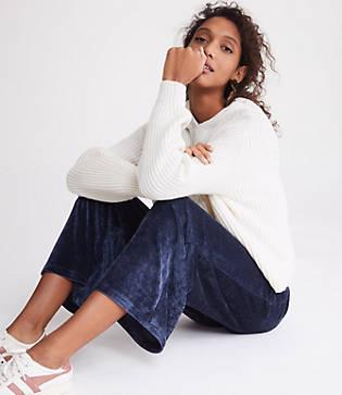 Lou & Grey Velvet Wide Leg Pants