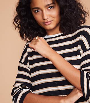 Lou & Grey Stripe Ribbed Tunic Sweater
