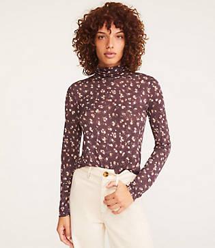 Lou & Grey Wildflower Silky Jersey Turtleneck
