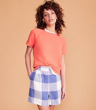 Lou & Grey Gingham Linen Shorts