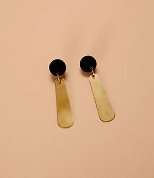 Lou & Grey Happy In Finland Brass Drop Earrings