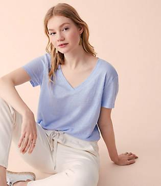 Lou & Grey Linen V-neck Tee