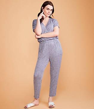 Lou & Grey Brushmarl Short Sleeve Jumpsuit