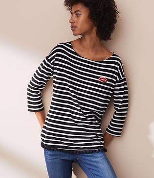 Lou & Grey Sundry Lips Pom Pom Long Sleeve Tee