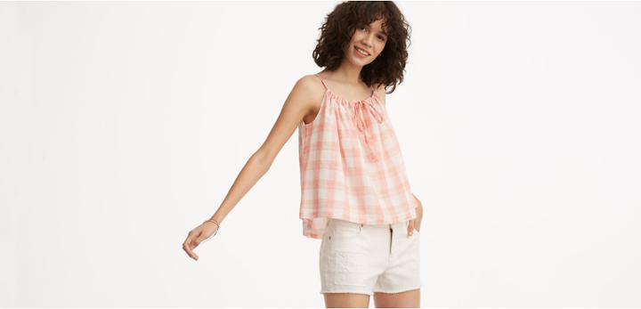 Lou & Grey Plaid Tie Cami