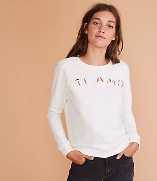 Lou & Grey Ti Amo Cutout Sweatshirt