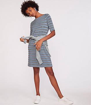 Lou & Grey Striped Signaturesoft Boatneck Dress
