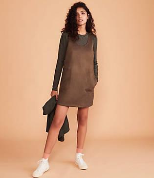 Lou & Grey Sueded Pocket Jumper Dress