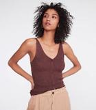 Lou & Grey Shimmer V-neck Button Sweater Cami