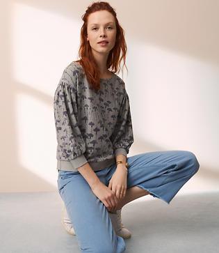 Lou & Grey Forest Abbreviated Blouson Sweatshirt