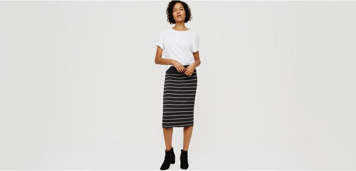 Lou & Grey Striped Signaturesoft Pencil Skirt