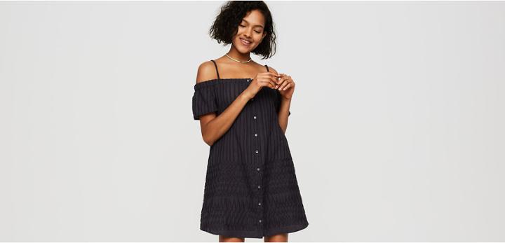 Lou & Grey Pointline Off The Shoulder Shirtdress