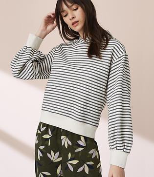 Lou & Grey Striped Slouchy Hoodie