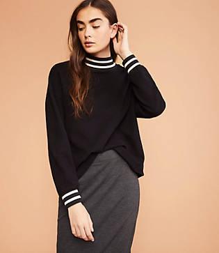 Lou & Grey Sundry Stripe Rib Turtleneck