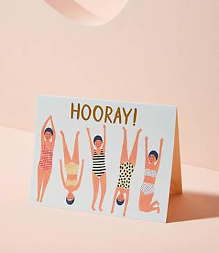 Lou & Grey Red Cap Cards Swimmers Hooray! Card