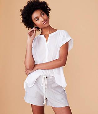 Lou & Grey Crosshatch Roped Softstretch Linen Shorts