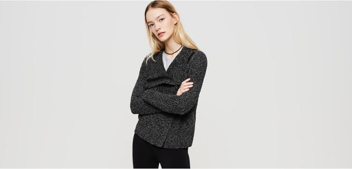 Lou & Grey Zip Moto Sweater Jacket