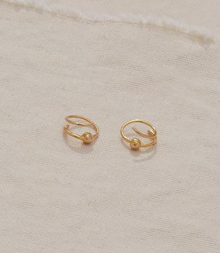 Lou & Grey Tai Jewelry Spiral Ball Huggie Earrings
