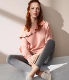 Lou & Grey Ruffle Off The Shoulder Sweatshirt