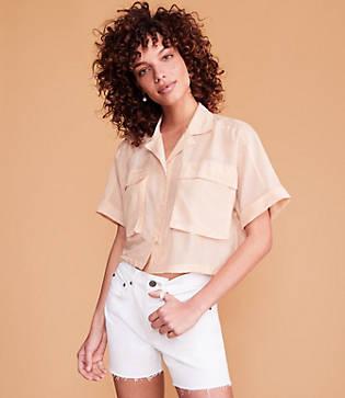 Lou & Grey Cropped Pocket Shirt