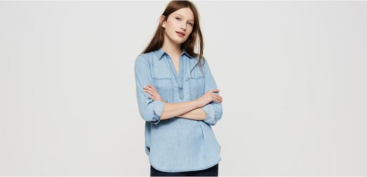 Lou & Grey Chambray Boyfriend Tunic