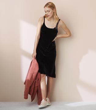 Lou & Grey Cp Shades Faye Velvet Slip Dress