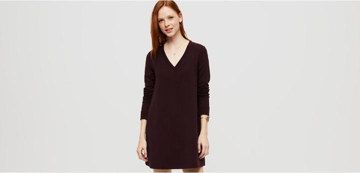 Lou & Grey Rebound Terry V-neck Dress