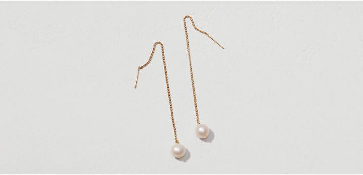Lou & Grey Cloverpost Pearl Threader Earrings