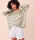 Lou & Grey Striped Slouchy Sweater