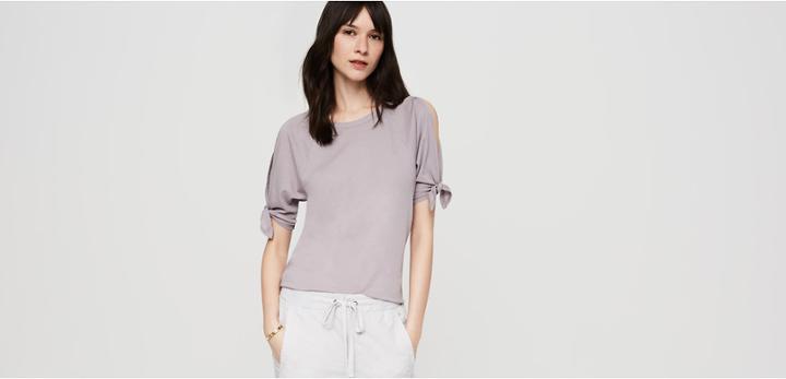 Lou & Grey Softserve Cotton Tie Sleeve Tee