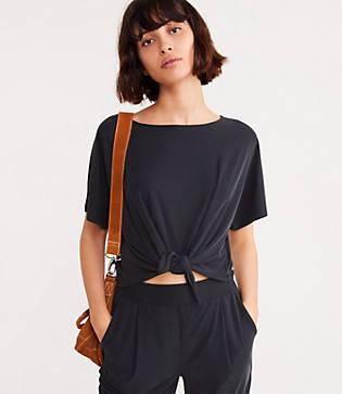 Lou & Grey Fluidrib Tie Front Tee