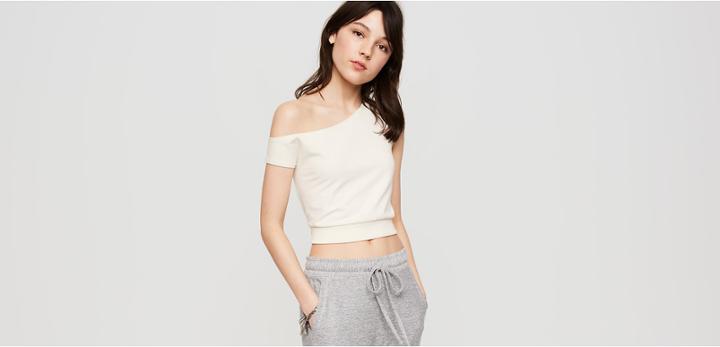 Lou & Grey Rebound Terry Cropped Off The Shoulder Top