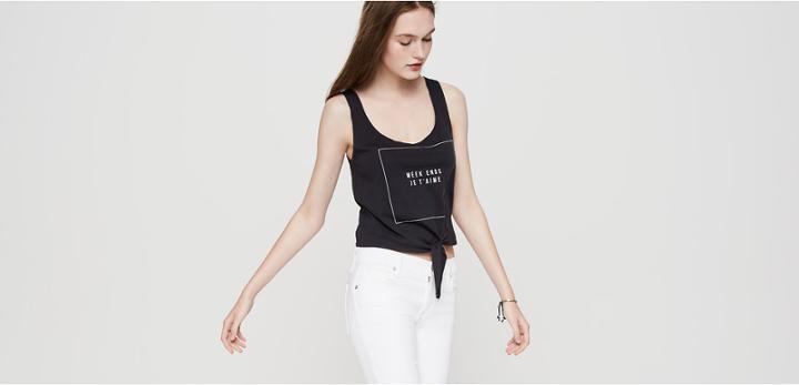 Lou & Grey Sundry Weekends Je T'aime Tie Tank