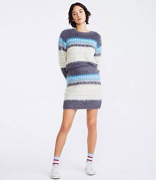 Lou & Grey Fairisle Fuzzed Sweater Skirt