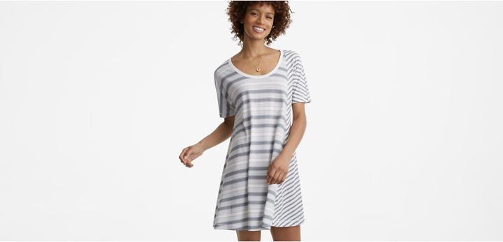 Lou & Grey Stripeblock Softserve Cotton Tee Dress